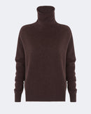 Pull tila tricotage jersey déjaugé marron - Kujten packshot