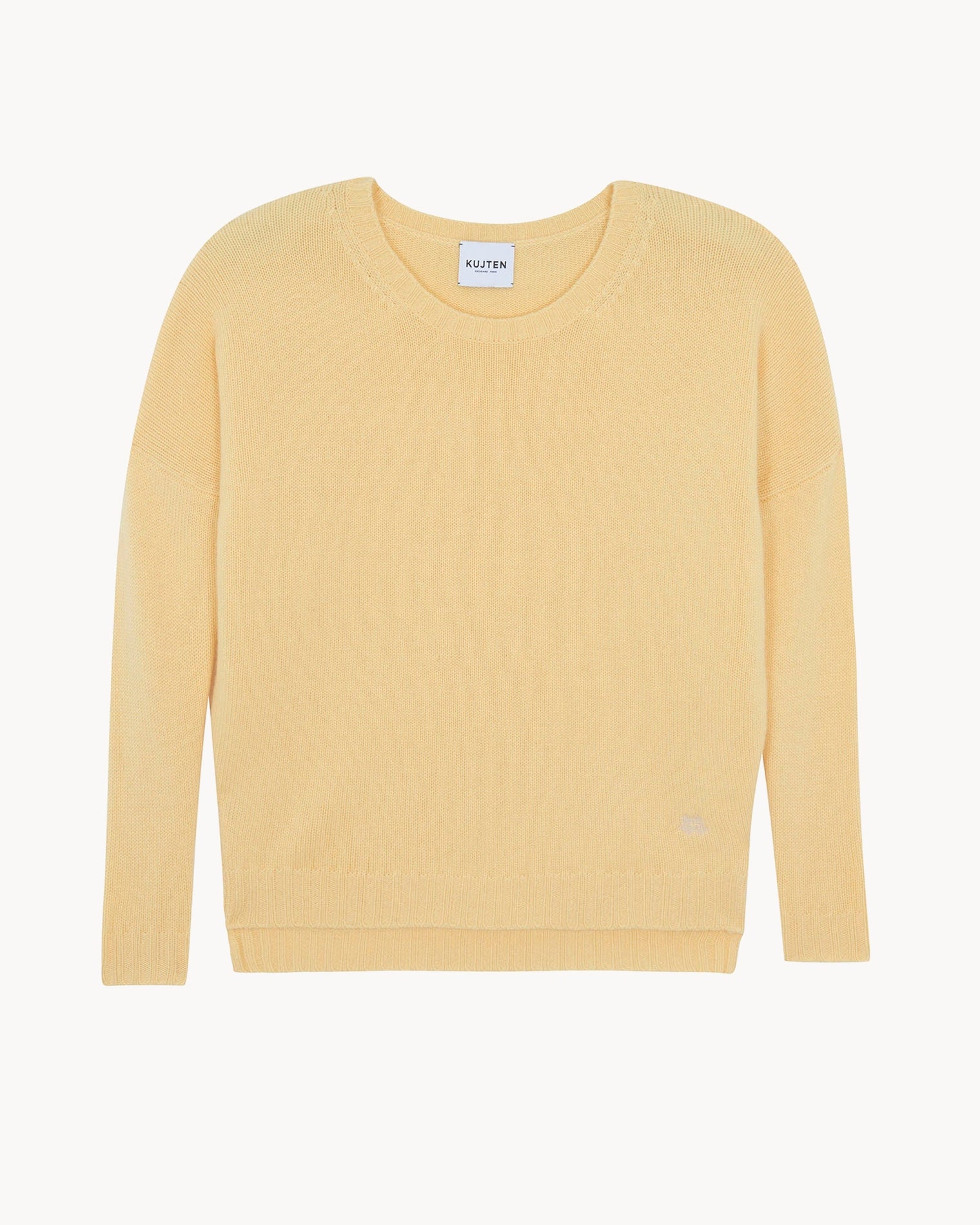 Col Rond Pull Cachemire Jaune Pull Col Rond Cachemire Fils Jaune