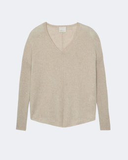 Pull en cachemire beige pour femme - Kujten packshot
