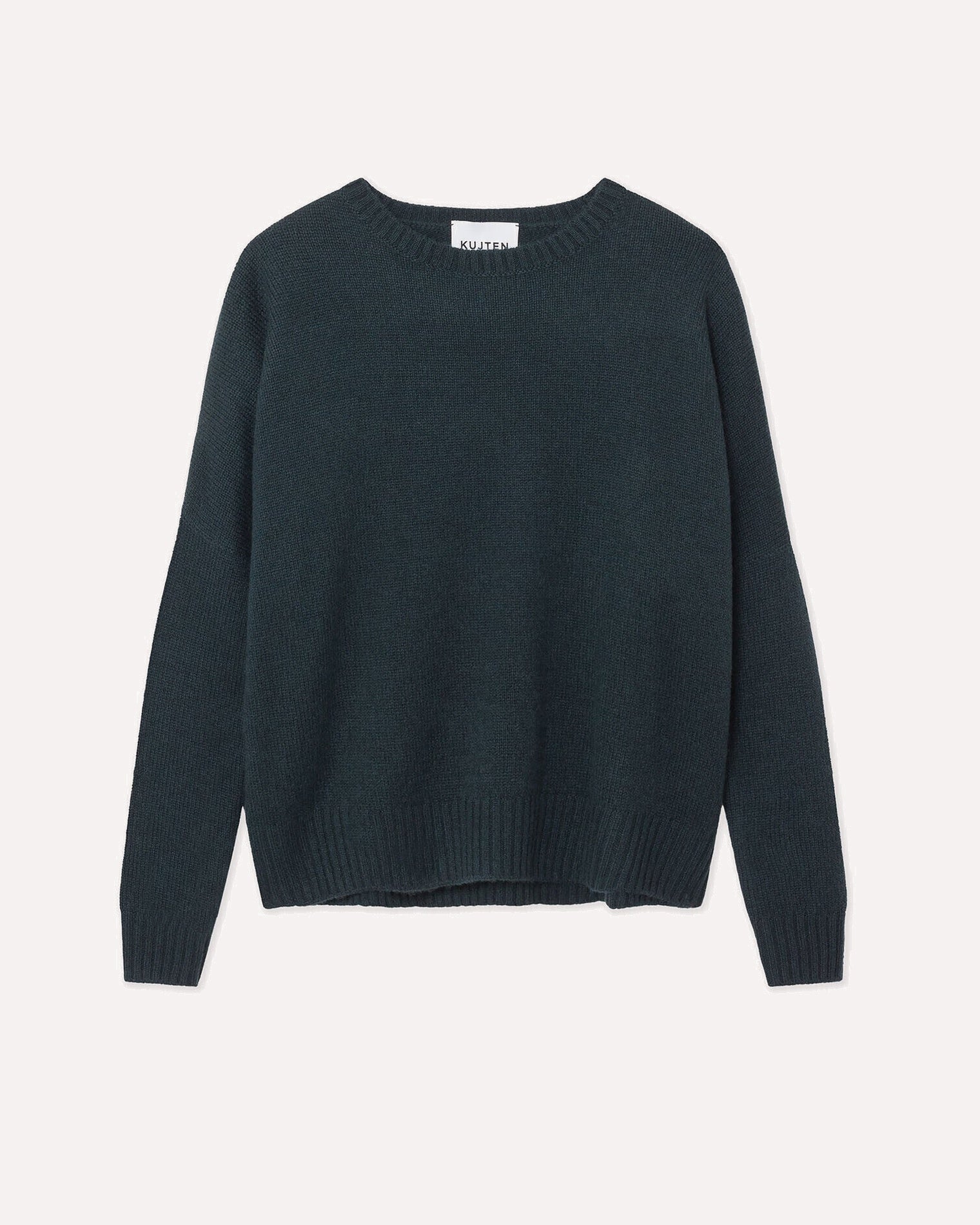 Pull Cachemire Col Rond Oversize Femme Vert Sapin Kujten Cachemire