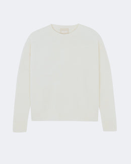 Pull en cachemire blanc pour femme - Kujten packshot