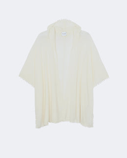 Cape en cachemire blanc pour femme - Kujten packshot