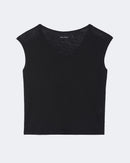 Top en lin noir pour femme - Kujten packshot