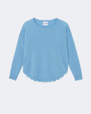 Pull en cachemire bleu pour femme - Kujten packshot