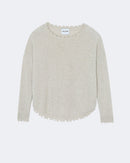 Pull en cachemire blanc et beige pour femme - Kujten packshot