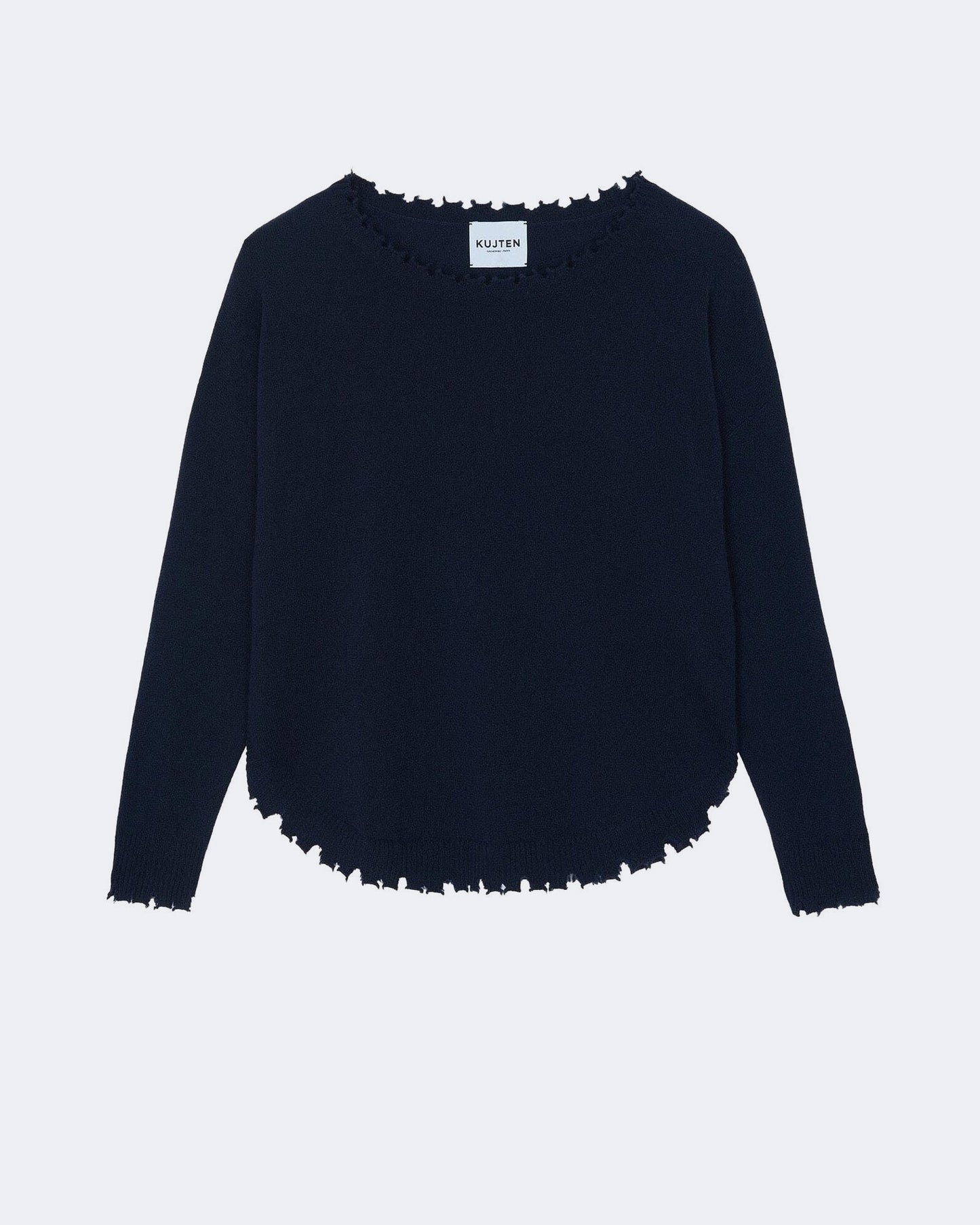 Pull en cachemire bleu pour femme - Kujten packshot