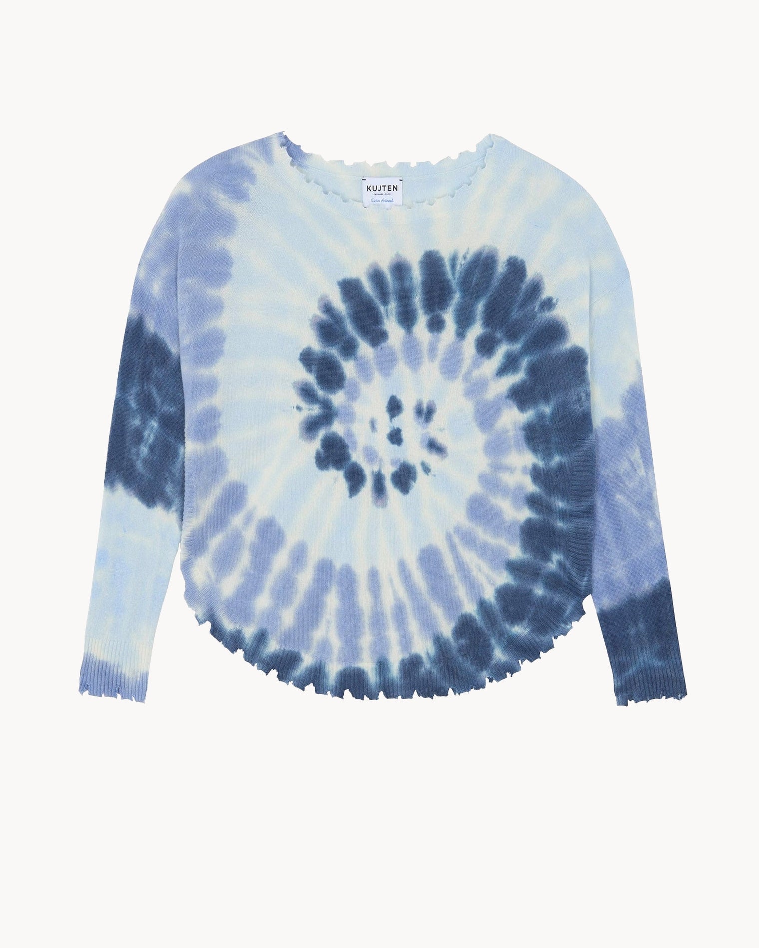 Pull Cachemire Col Rond Imprimé Bleu Jeans | Cachemire Pull Cachemire Col Rond Imprimé Bleu Jeans | Cachemire