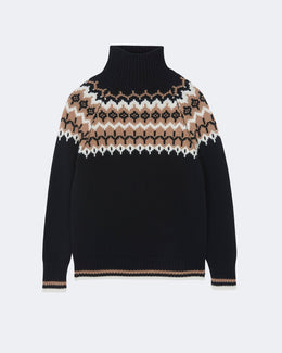 Pull en cachemire noir pour femme - Kujten packshot