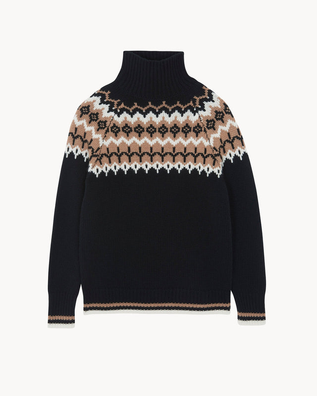 Sweater Stella Jacquard black - Image principale