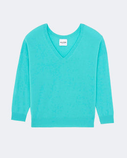 Pull en cachemire vert pour femme - Kujten packshot