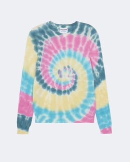 Pull en cachemire rose et vert pour femme - Kujten packshot