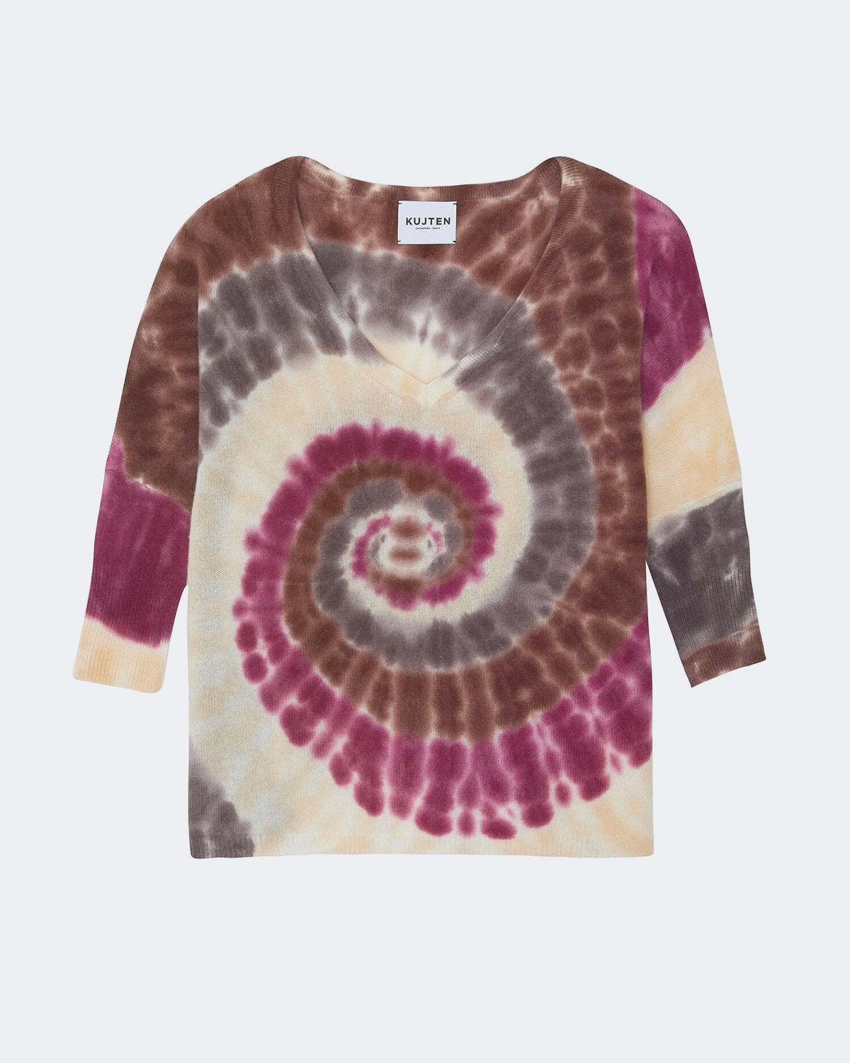 Pull en cachemire marron pour femme - Kujten packshot