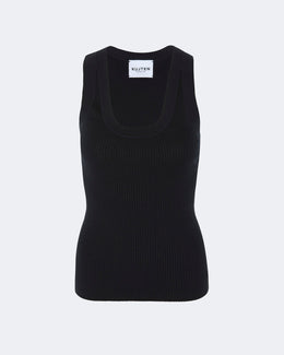 Top en cachemire & soie noir pour femme - Kujten packshot
