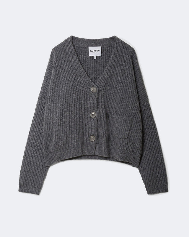 Cardigan Masato gris flanelle - Image principale