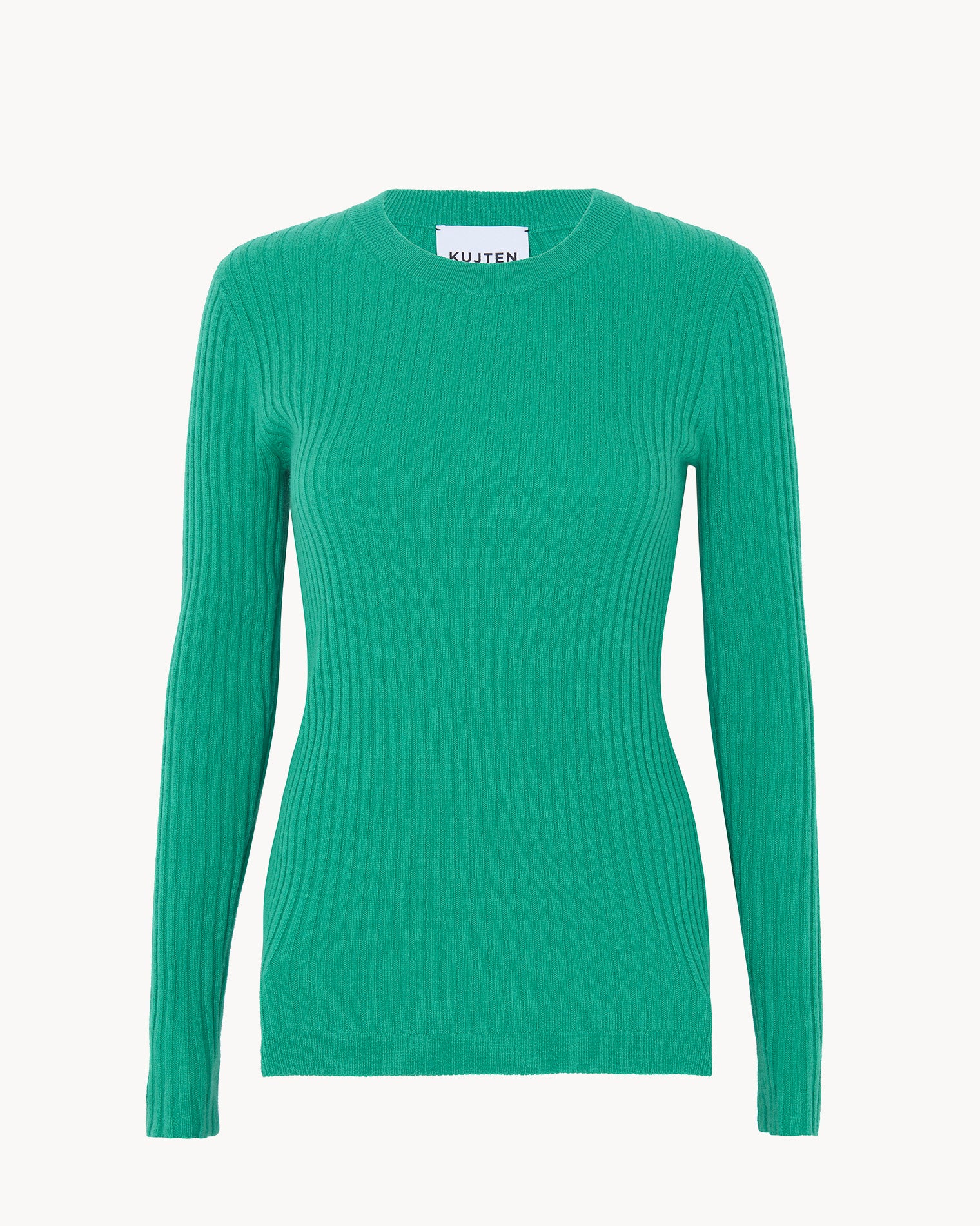 Emerald Green Women Round Neck Cashmere Sweater Kujten Cashmere