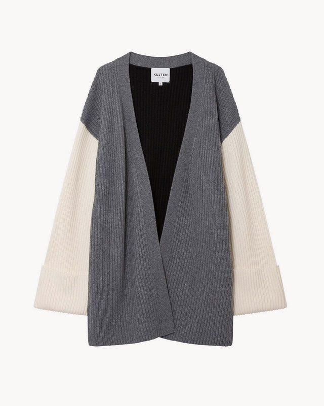 Gilet Umeko Colorblock gris flanelle - Image principale