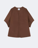 Cape en cachemire marron et camel pour femme - Kujten packshot