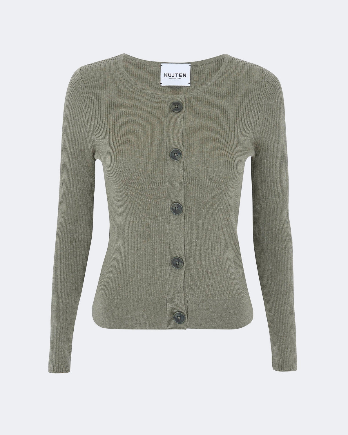Gilet en cachemire & soie kaki pour femme - Kujten packshot