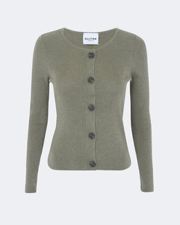 Gilet en cachemire & soie kaki pour femme - Kujten packshot