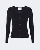 Cardigan thiziri côtes plates noir - Kujten packshot