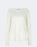 Pull en cachemire & soie blanc pour femme - Kujten packshot