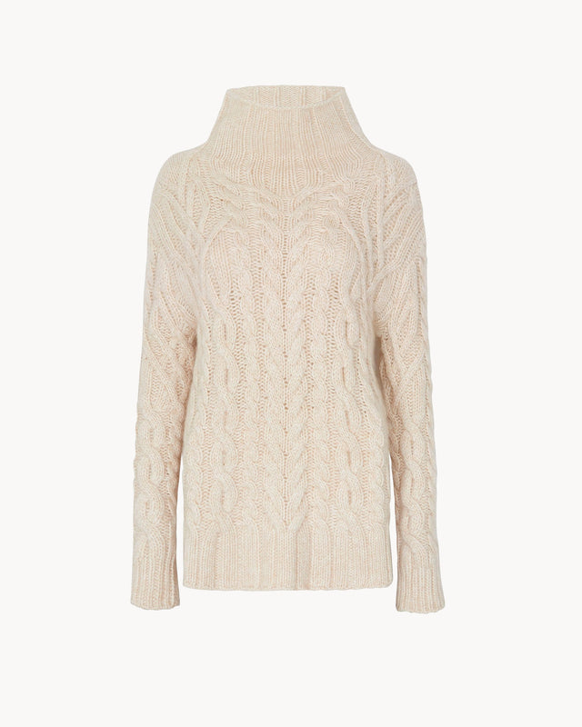 Pull Sty Mouline beige organic mouliné - Image principale