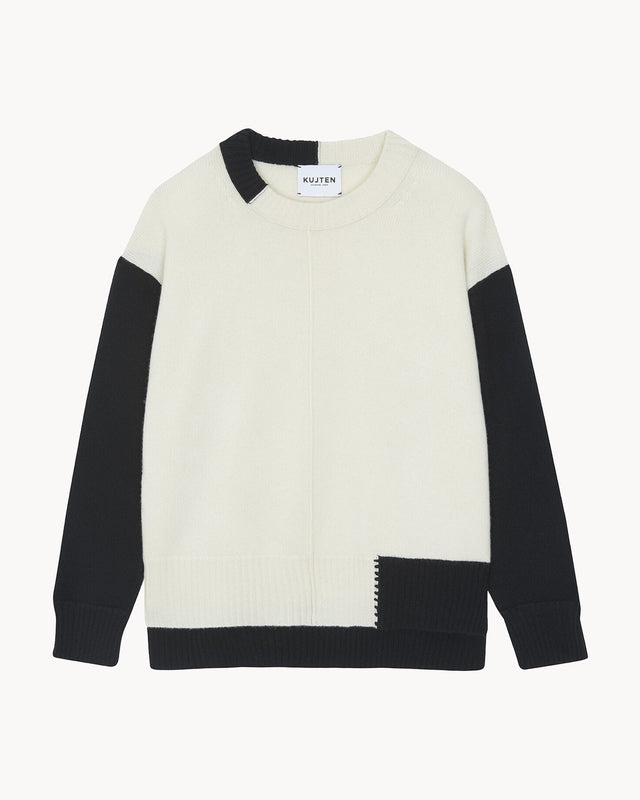 Pull Adi Colorblock blanc vintage - Image principale