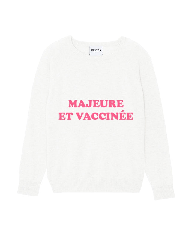 Pull Majeure Et Vaccinee blanc - Image principale