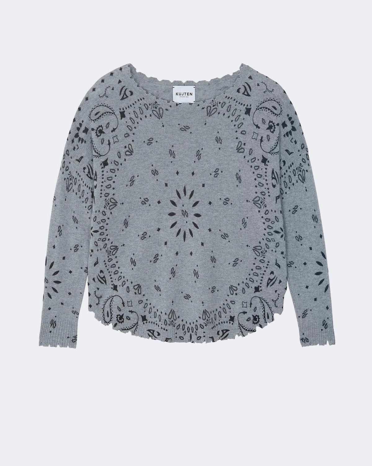 Pull en cachemire gris pour femme - Kujten packshot