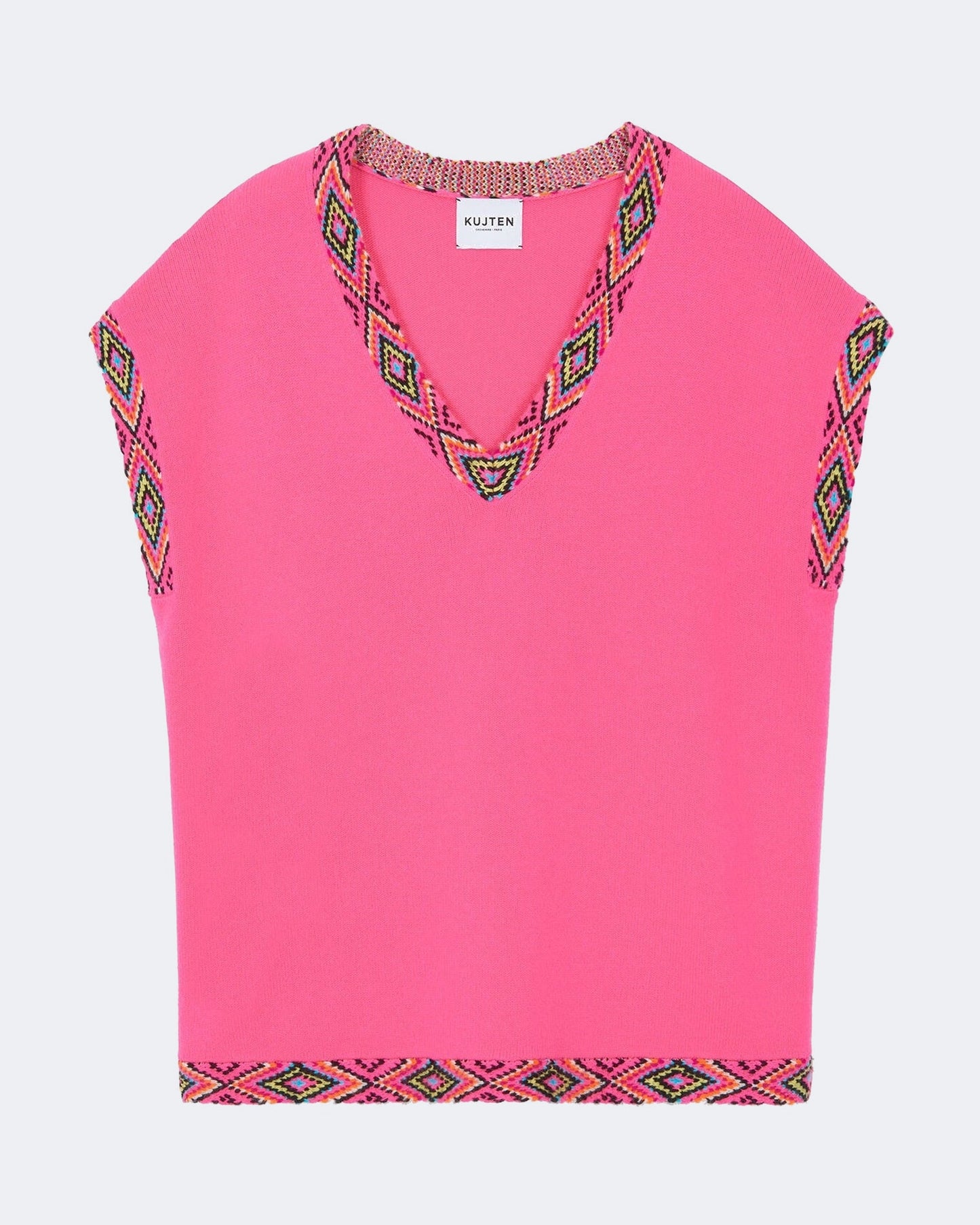 Pull en cachemire rose pour femme - Kujten packshot