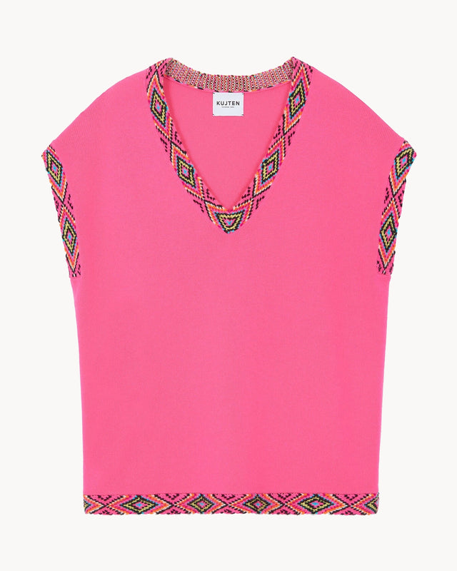 Pull Velia rose fluo - Image principale