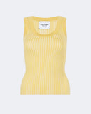 Top en cachemire & soie jaune pour femme - Kujten packshot