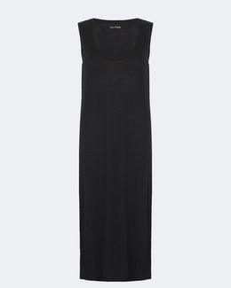 Robe en lin noir pour femme - Kujten packshot
