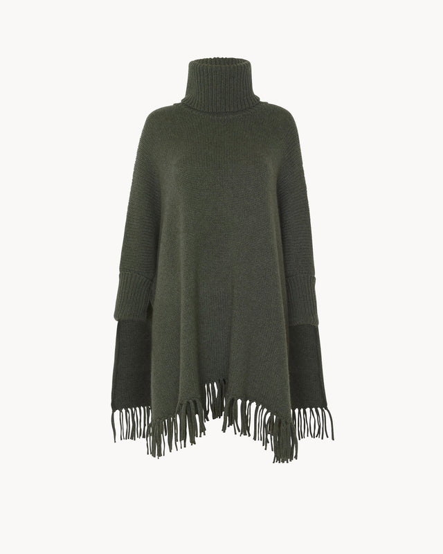 Poncho Cameron kaki foncé - Image principale