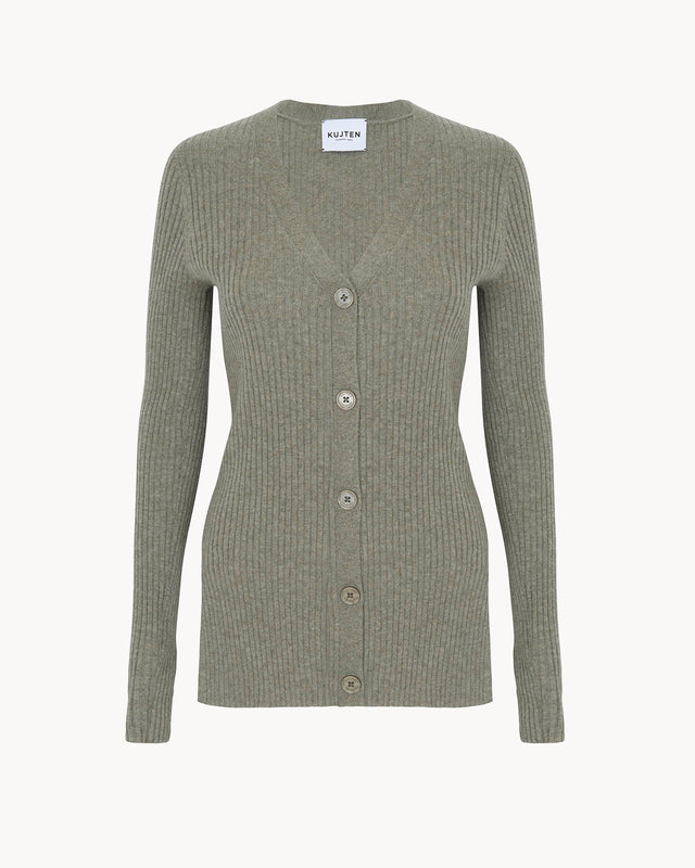 Cardigan Mike kaki chiné - Image principale