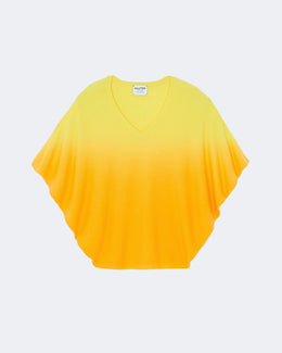 Top en cachemire jaune pour femme - Kujten packshot