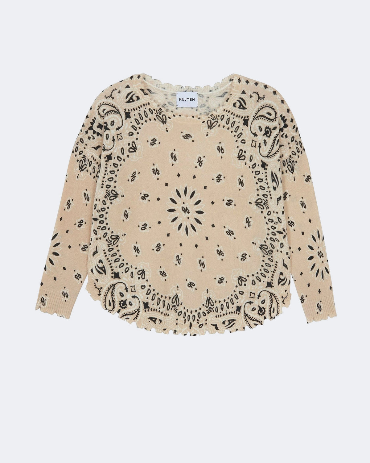 Pull en cachemire beige pour femme - Kujten packshot