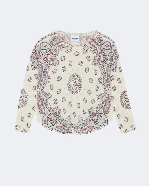 Pull Mela Bandana Bico blanc bordeaux sienne - Image 2