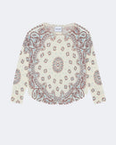 Pull mela bandana bico cachemire blanc bordeaux marron - Kujten packshot