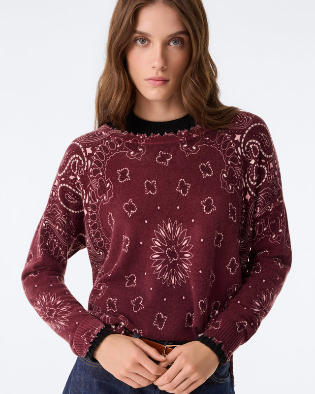 Sweater Mela Bandana Bico milano burgundy - Image principale