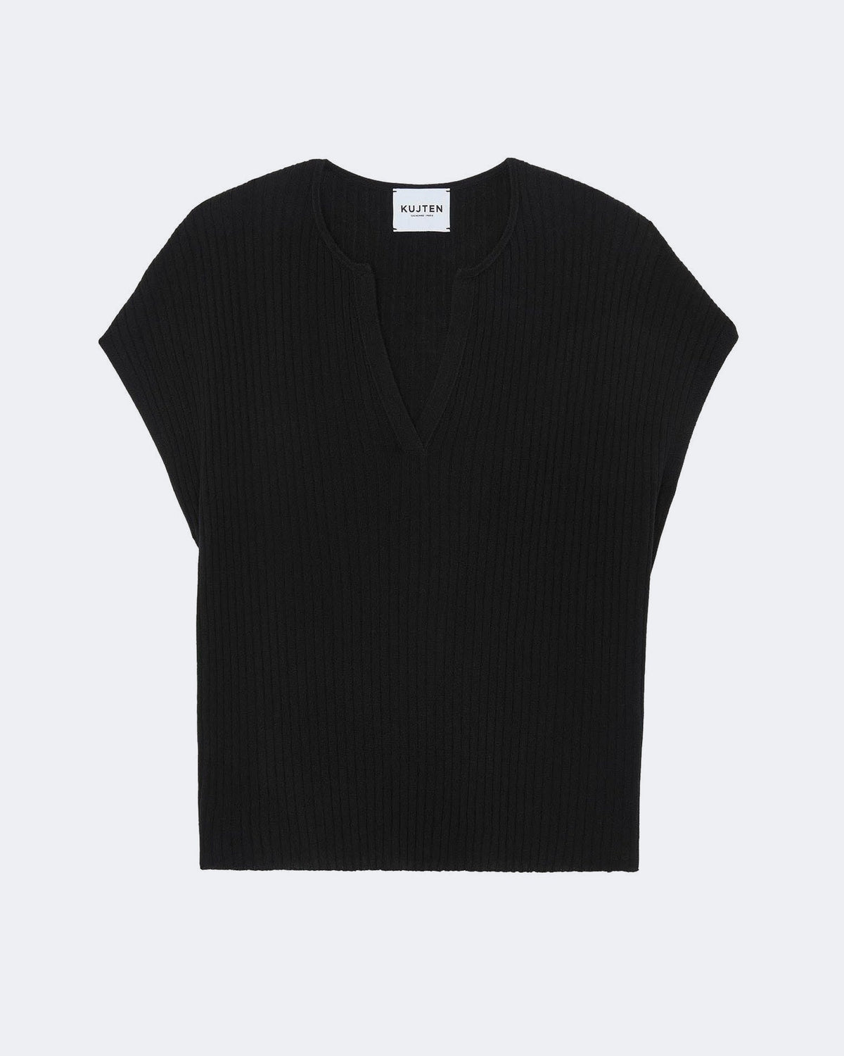 Top en cachemire & soie noir pour femme - Kujten packshot