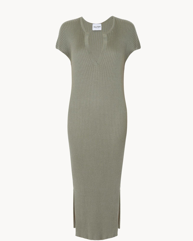 Robe Isa kaki chiné - Image principale