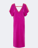Robe en cachemire & soie violet pour femme - Kujten packshot
