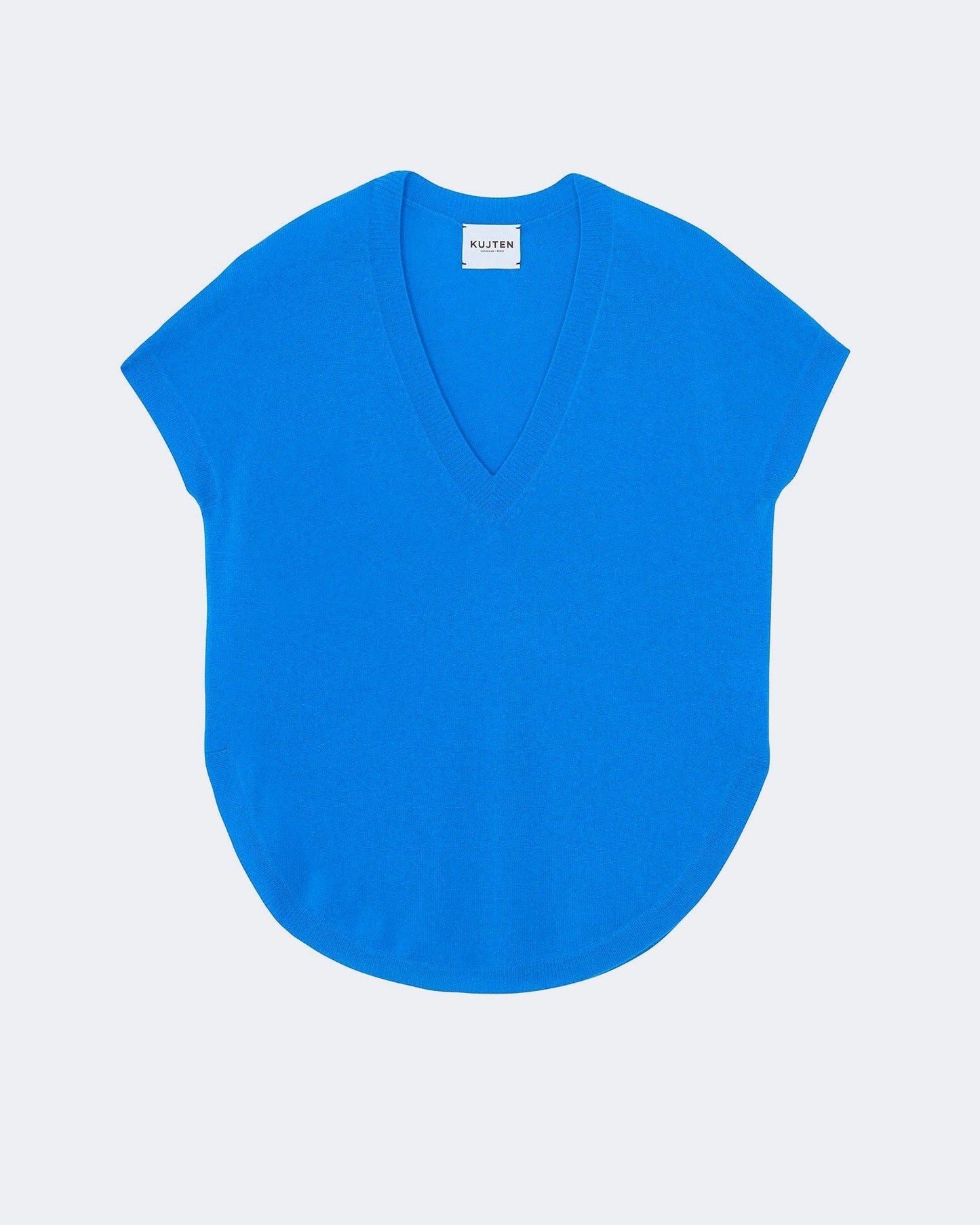 Pull en cachemire bleu pour femme - Kujten packshot