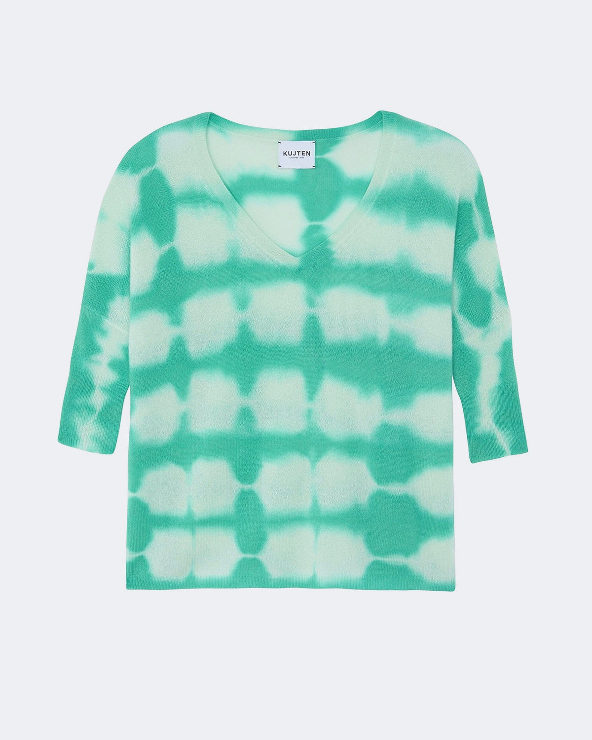 Pull en cachemire vert pour femme - Kujten packshot