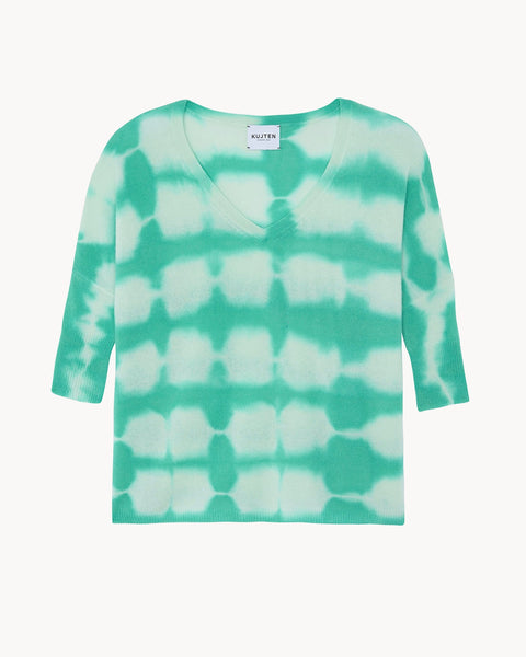 Pull Minie Stripe Dye vert jade - Image principale