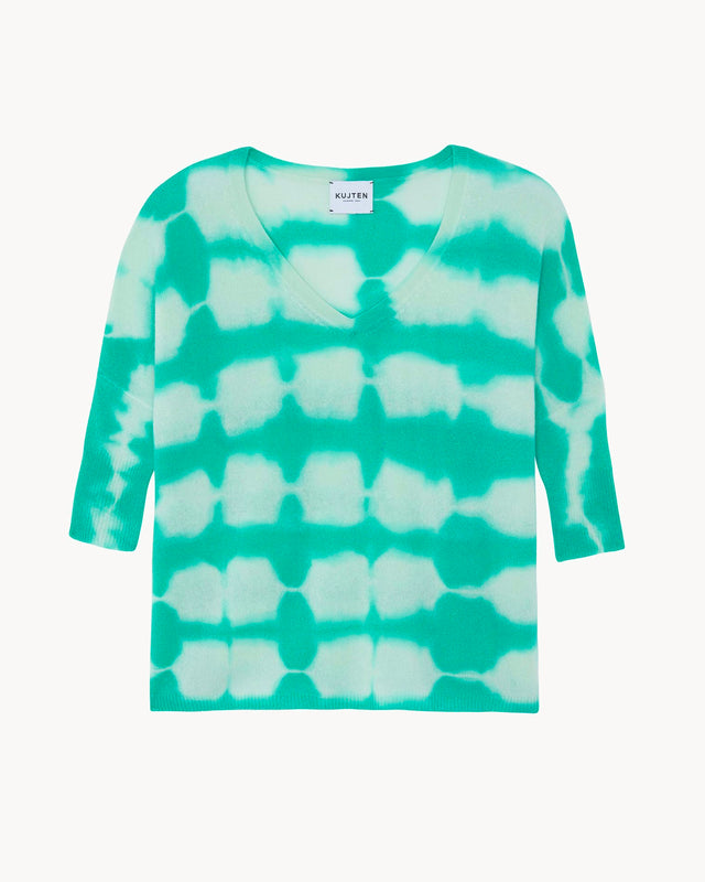 Pull Minie Stripe Dye vert jade - Image principale