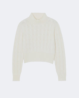 Pull en cachemire blanc pour femme - Kujten packshot