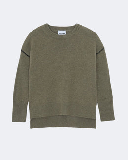 Pull en cachemire kaki pour femme - Kujten packshot