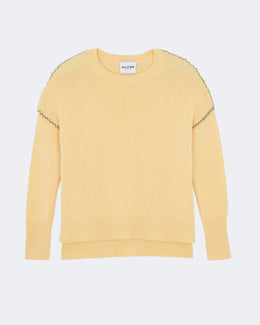Pull en cachemire jaune pour femme - Kujten packshot